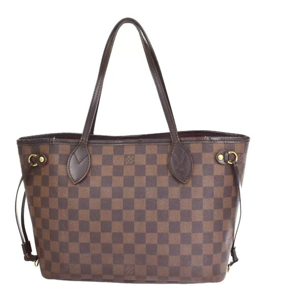 LOUIS VUITTON Neverfull PM Shoulder Tote Bag Damier Leather Brown N51109 74EA780 - Picture 1 of 16